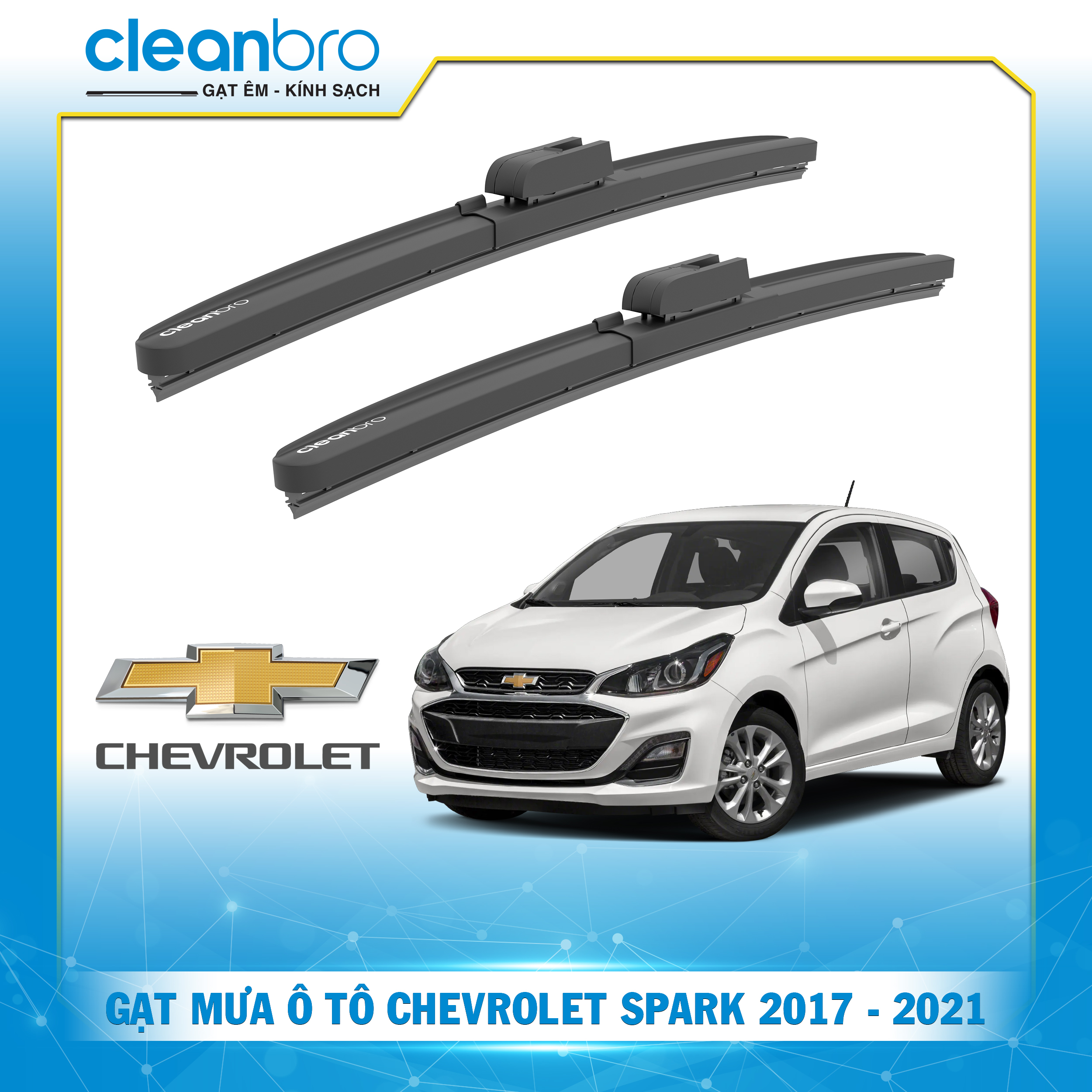 Gạt mưa ô tô hiệu ứng lá sen Chevrolet Spark [2017-2021]